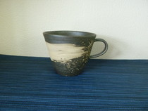 越前焼 天の川 黒 コーヒー碗 L