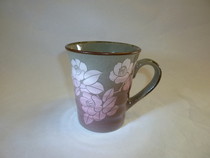 九谷焼 マグカップ・銀彩山茶花