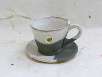 信楽焼 掛け分けコーヒー碗皿