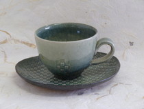 信楽焼 モザイク コーヒー碗皿
