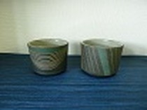 丹波焼 彩色線象嵌カップ