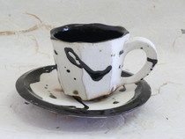 丹波焼 丹波コーヒー碗皿(黒)