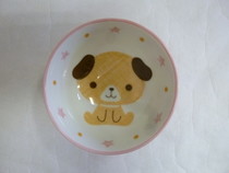 美濃焼 ピンク子犬茶碗